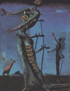 Salvador Dali Painting - Flaming Giraffe Salvador Dali